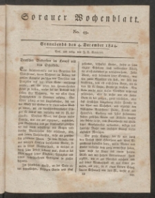 Sorauer Wochenblatt, No. 49. (4. December 1824)