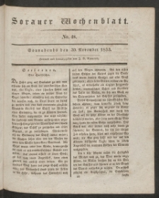 Sorauer Wochenblatt, No. 48. (30. November 1833)