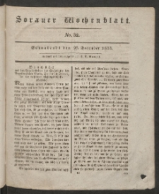 Sorauer Wochenblatt, No. 52. (28. December 1833)