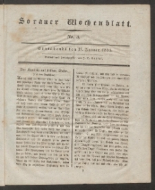 Sorauer Wochenblatt, No. 3. (17. Januar 1835)