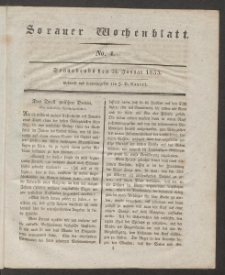 Sorauer Wochenblatt, No. 4. (24. Januar 1835)