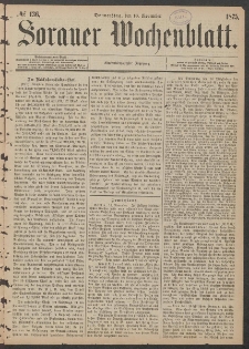 Sorauer Wochenblatt, No. 136. (18. November 1875)