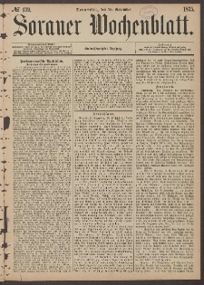 Sorauer Wochenblatt, No. 139. (25. November 1875)