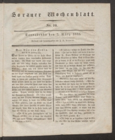 Sorauer Wochenblatt, No. 10. (7. M&auml;rz 1835)