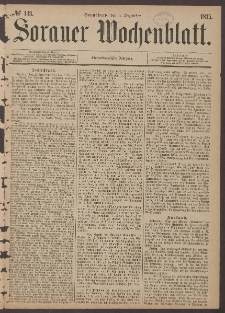 Sorauer Wochenblatt, No. 143. (4. December 1875)