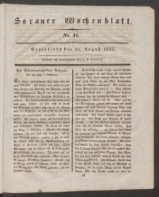 Sorauer Wochenblatt, No. 34. (22. August 1835)