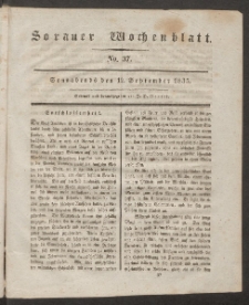 Sorauer Wochenblatt, No. 37. (12. September 1835)
