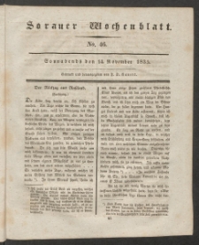 Sorauer Wochenblatt, No. 46. (14. November 1835)