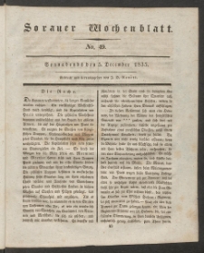 Sorauer Wochenblatt, No. 49. (5. December 1835)