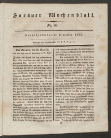 Sorauer Wochenblatt, No. 50. (12. December 1835)