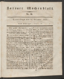 Sorauer Wochenblatt, No. 52. (24. December 1835)