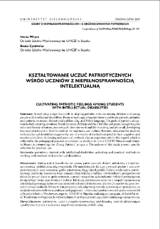Kształtowanie uczuć patriotycznych wśród uczniów z niepełnosprawnością intelektualną = Cultivating patriotic feelings among students with intellectual disabilities