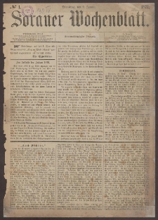 Sorauer Wochenblatt, No. 1. (2. Januar 1877)
