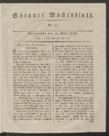 Sorauer Wochenblatt, No. 12. (22. März 1828)