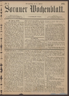 Sorauer Wochenblatt, No. 5. (11. Januar 1877)