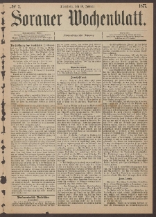 Sorauer Wochenblatt, No. 7. (16. Januar 1877)