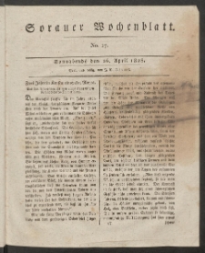 Sorauer Wochenblatt, No. 17. (26. April 1828)