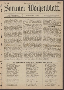 Sorauer Wochenblatt, No. 21. (17. Februar 1877)