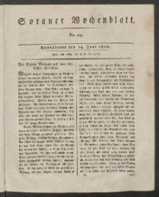 Sorauer Wochenblatt, No. 24. (14. Juni 1828)