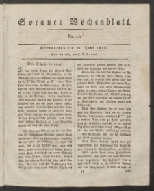 Sorauer Wochenblatt, No. 25. (21. Juni 1828)