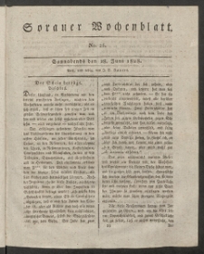 Sorauer Wochenblatt, No. 26. (28. Juni 1828)