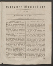 Sorauer Wochenblatt, No. 27. (5. Juli 1828)