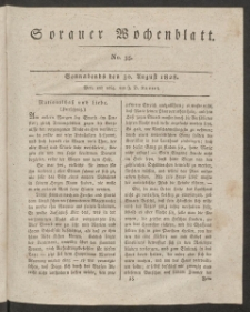 Sorauer Wochenblatt, No. 35. (30. August 1828)
