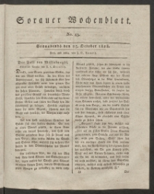 Sorauer Wochenblatt, No. 43. (25. October 1828)