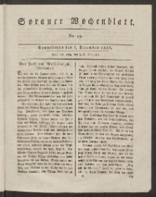 Sorauer Wochenblatt, No. 49. (6. December 1828)