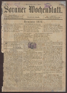 Sorauer Wochenblatt, No. 1. (1. Januar 1876)