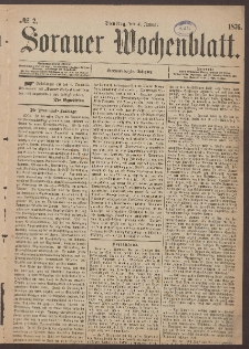 Sorauer Wochenblatt, No. 2. (4. Januar 1876)