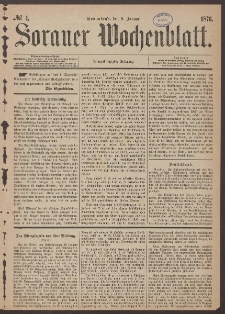 Sorauer Wochenblatt, No. 4. (8. Januar 1876)