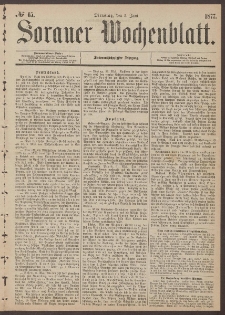Sorauer Wochenblatt, No. 65. (5. Juni 1877)