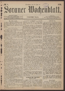 Sorauer Wochenblatt, No. 8. (18. Januar 1876)
