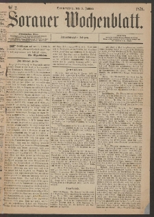 Sorauer Wochenblatt, No. 2. (3. Januar 1878)