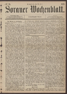 Sorauer Wochenblatt, No. 73. (23. Juni 1877)