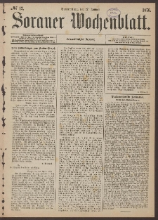 Sorauer Wochenblatt, No. 12. (27. Januar 1876)