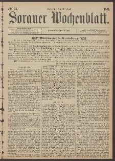 Sorauer Wochenblatt, No. 74. (26. Juni 1877)