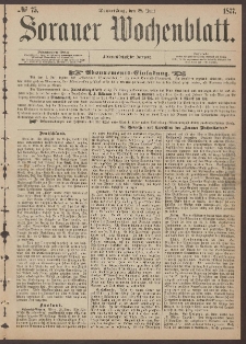 Sorauer Wochenblatt, No. 75. (28. Juni 1877)