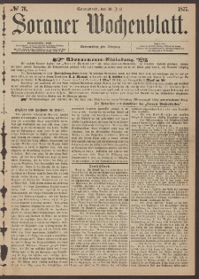 Sorauer Wochenblatt, No. 76. (30. Juni 1877)