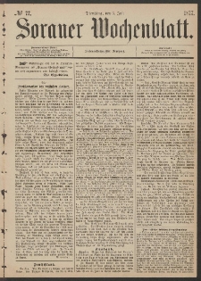 Sorauer Wochenblatt, No. 77. (3. Juli 1877)