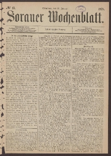 Sorauer Wochenblatt, No. 13. (29. Januar 1878)