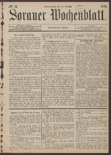 Sorauer Wochenblatt, No. 21. (17. Februar 1876)