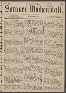 Sorauer Wochenblatt, No. 19. (12. Februar 1878)
