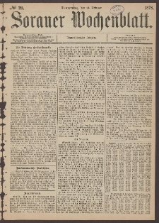 Sorauer Wochenblatt, No. 20. (14. Februar 1878)
