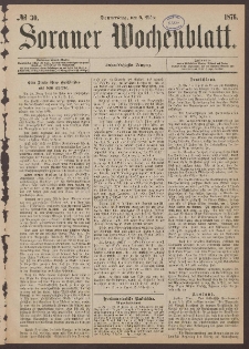Sorauer Wochenblatt, No. 30. (9. M&auml;rz 1876)