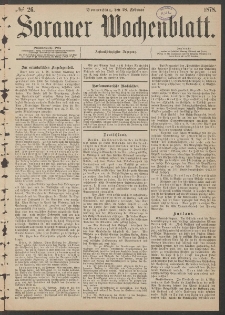 Sorauer Wochenblatt, No. 26. (28. Februar 1878)