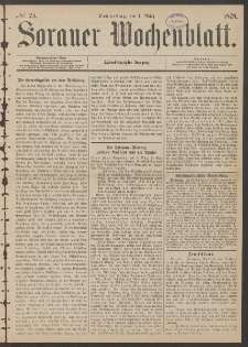 Sorauer Wochenblatt, No. 29. (7. M&auml;rz 1878)