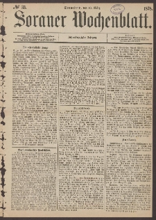 Sorauer Wochenblatt, No. 33. (16. M&auml;rz 1878)