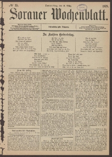 Sorauer Wochenblatt, No. 35. (21. M&auml;rz 1878)